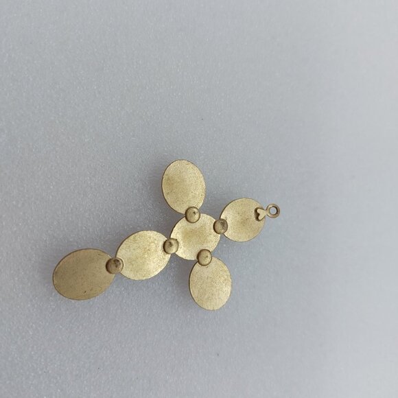 Vintage Gold Tone Amethyst Necklace 2" Cross Pendant - Picture 6 of 7